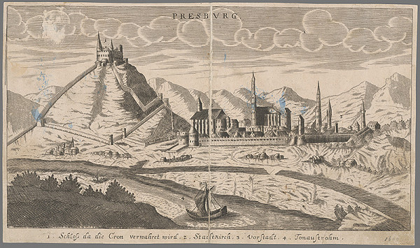 Stredoeurópsky grafik zo 17. storočia – Bratislava - pohľad z juhu 