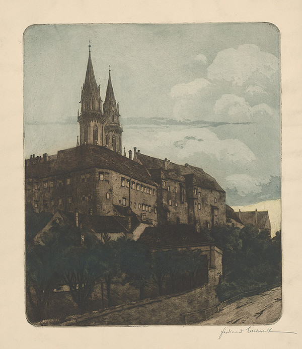 Stredoeurópsky grafik z 19. storočia – Pohľad na Kutnú Horu 