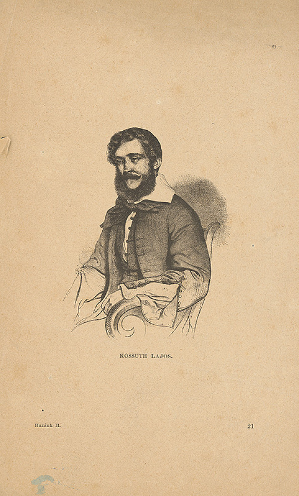 Stredoeurópsky grafik z 19. storočia – Portrét Ľudovíta Kossutha 