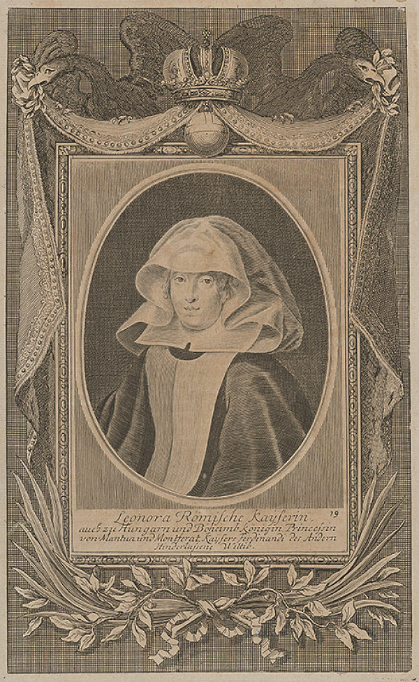 Stredoeurópsky grafik z 18. storočia – Portrét cisárovnej Eleonóry Gonzaga 