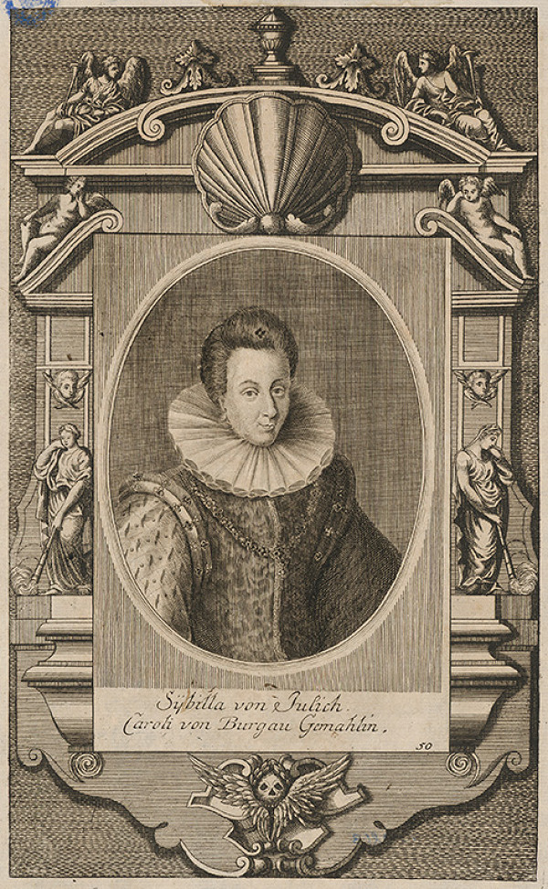 Stredoeurópsky grafik zo 16. storočia – Portrét Sybilly von Jülich-Kleve-Berg 