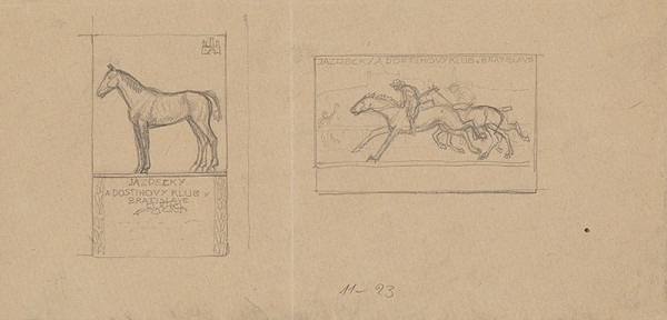 Alojz Rigele – Návrh tabule dostihového klubu 