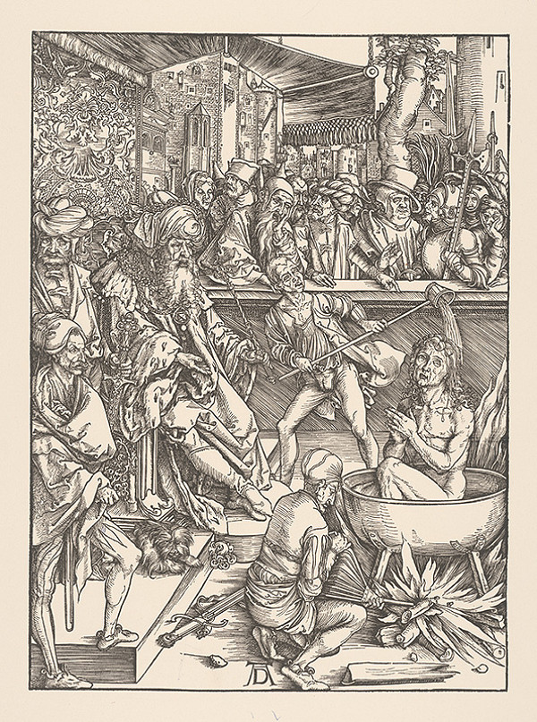 Albrecht Dürer – Mučenie sv. Jána Evanjelistu - Výjav z Apokalypsy  