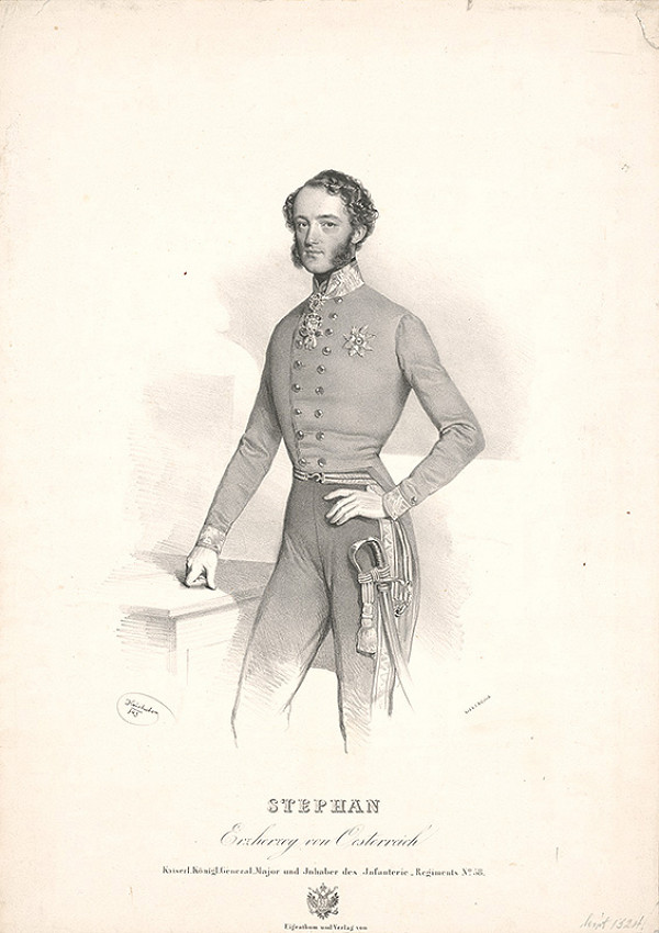 Joseph Kriehuber – Portrét arcikniežaťa Štefana Franza Viktora von Österreich  