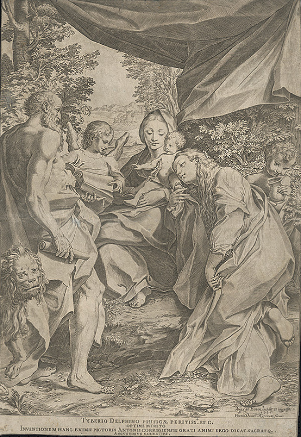 Antonio Allegri Correggio, Agostino Carracci, Donato Rasciotti – Madona s dieťaťom, sv. Hieronymom a Máriou Magdalénou  