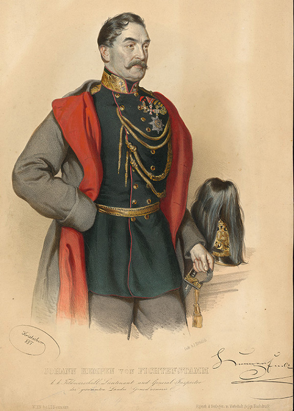 Joseph Kriehuber – Portrét Johanna Franza baróna Kempen von Fichtenstamm 