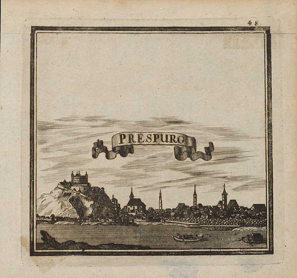 Stredoeurópsky grafik z 1. polovice 17. storočia – Bratislava v 17.storočí - pohľad z juhu 