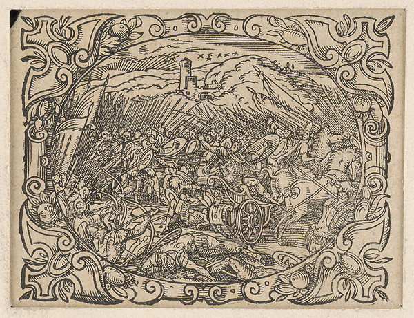 Stredoeurópsky grafik z 2. polovice 17. storočia – Filištínci na bojovom poli 