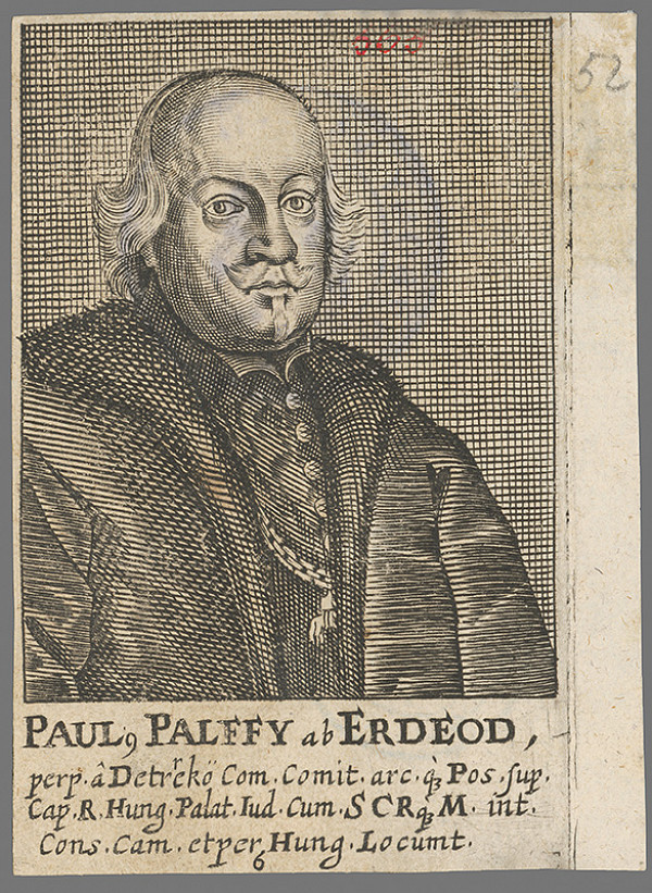 Stredoeurópsky grafik z 1. polovice 18. storočia – Pavol Pálffy z Erdödu 
