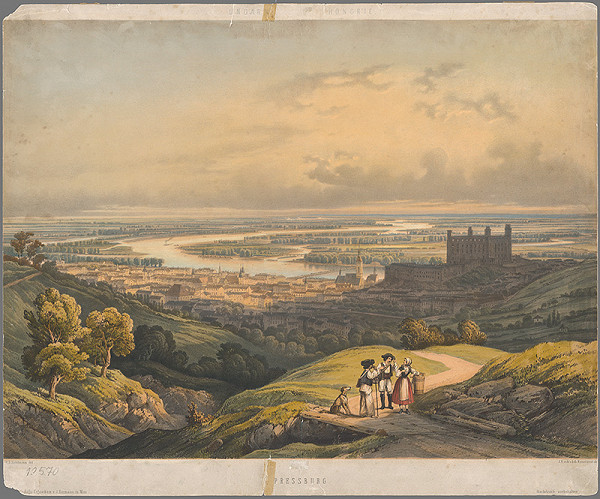 Franz Josef Sandmann, J. Rauh – Pohľad na Bratislavu zo severu 