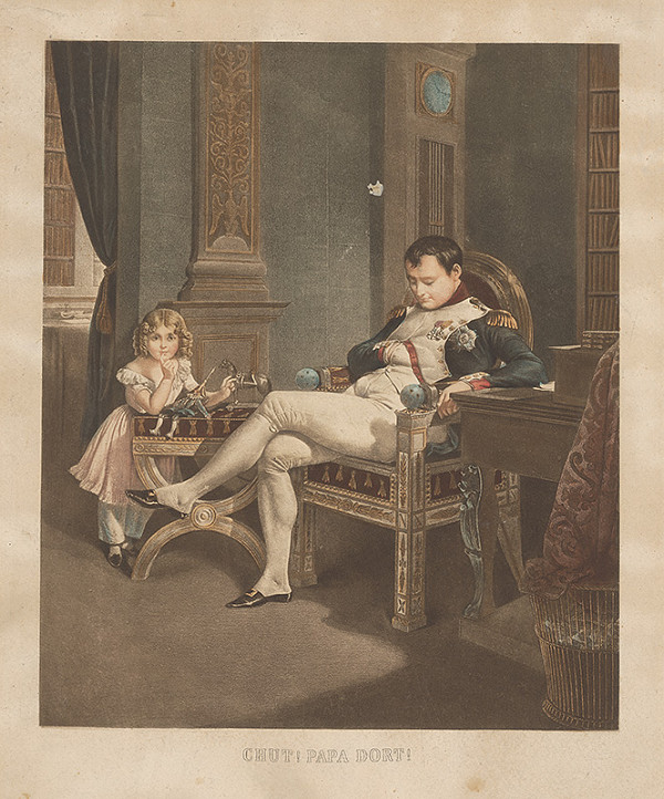 Stredoeurópsky grafik z 19. storočia – Ticho! Otec spí! 