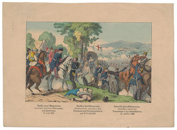 Stredoeurópsky grafik z 2. polovice 19. storočia – Bitka pri Lamači 