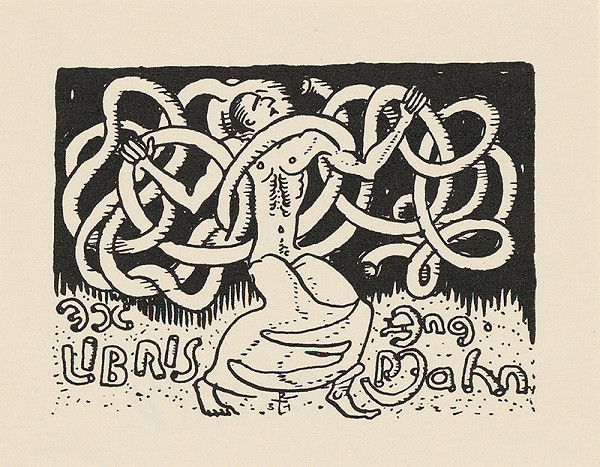 Stredoeurópsky grafik z 1. polovice 20. storočia – Ex libris Ing. P.Cahn 