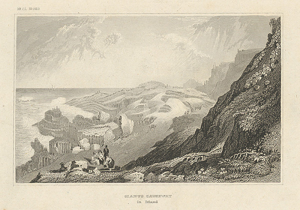 Nemecký grafik z 19. storočia – Giants Causeway v Írsku 