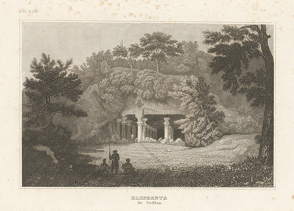 Nemecký grafik z 19. storočia – Elephanta v Indii 