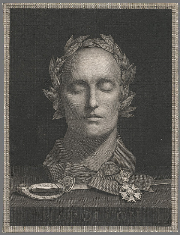 Stredoeurópsky grafik z 19. storočia – Napoleon - posmrtná maska 