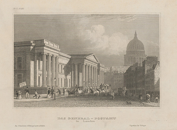Stredoeurópsky grafik z 19. storočia – Generálny poštový úrad v Londýne 