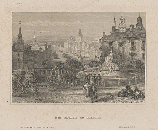 Nemecký grafik z 19. storočia – Alcala v Madride 