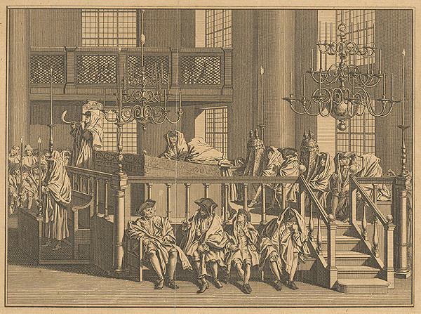 Bernard Picart –  Oslava Nového roku v Portugalskej synagóge v Amsterdame.