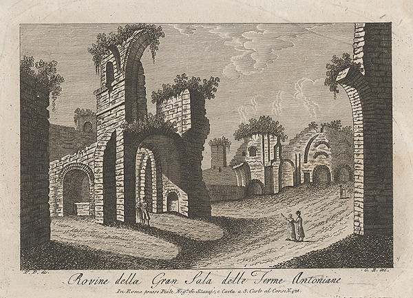 Francesco Piranesi – Priestranstvo s ruinami Antonianskych kúpeľov 