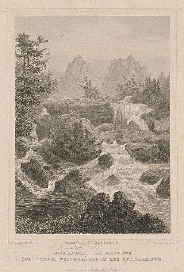 Ludwig Rohbock, A. Fesca – Kohlbachove vodopády v Karpatoch 