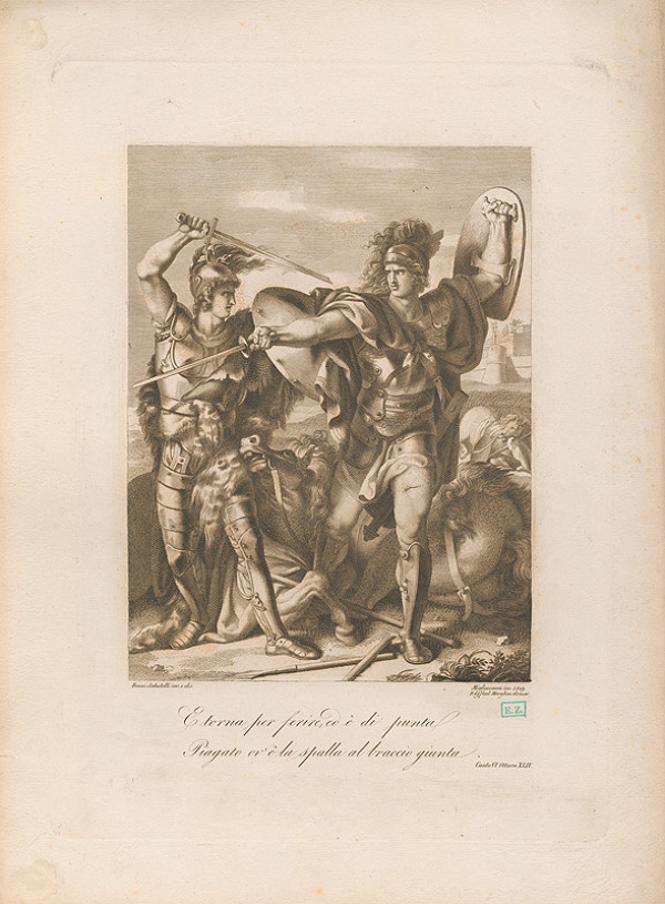 Innocente Migliavacca, Franco Sabatelli, Raphael Morghen – Rímski zápasníci s mečmi