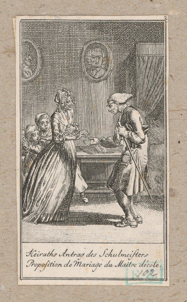 Daniel Nikolaus Chodowiecki – Ponuka k sňatku učiteľa 