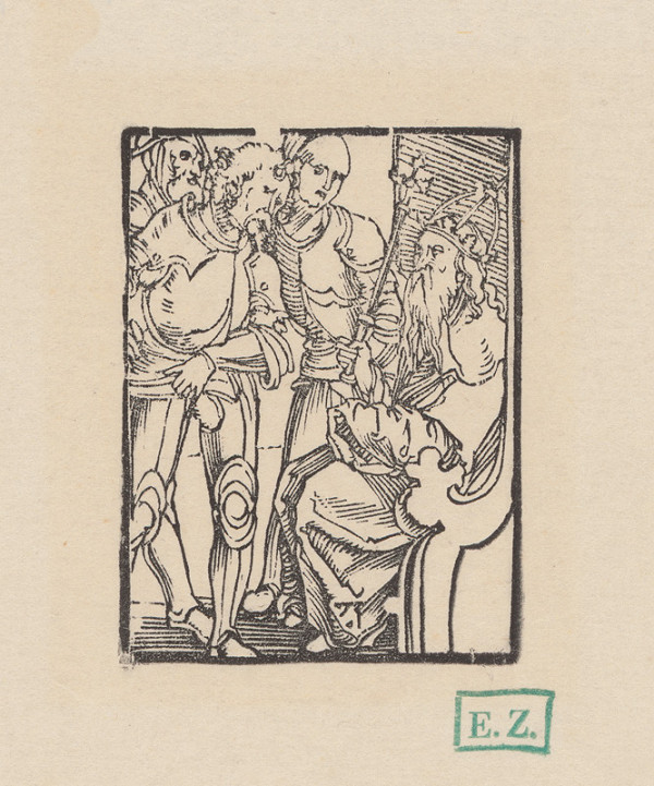 Hans Baldung – Traja ozbrojenci pred cisárom 