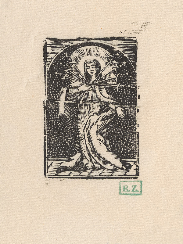 Provinční grafici obľubujúci bodkované pozadie – Sedembolestná Panna Mária 