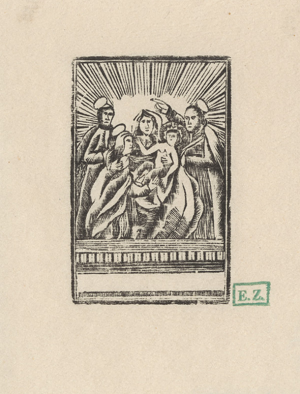 pravdepodobne rezbár Provinčný grafik – Svätá rodina so Svätým Joachimom 