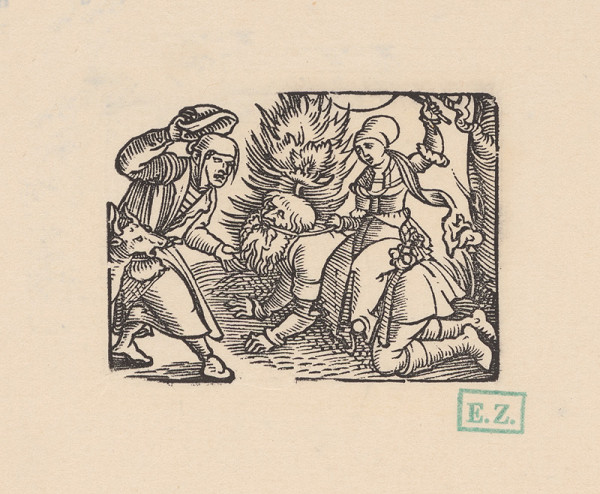 Erhard Schön – Aristoteles a Phyillis v spoločnosti žiaka a capa 