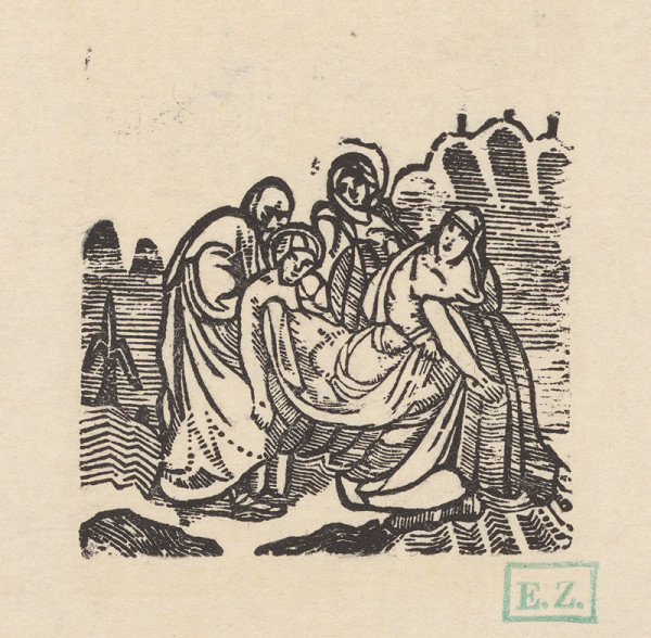 Remeselný grafik empírovej štýlovej orientácie – Ježiša pochovávajú 