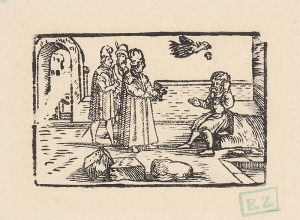 Profesionálny rezač štočkov, Hans Wolff Glaser, Wolfgang Strauch, Hans Weigel – Orol púšťa prsteň do lona mužovi bez úradu, Ezop predpovedá mestu stratu slobody 