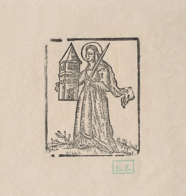 Provinčný naivný grafik – Svätá Barbora 