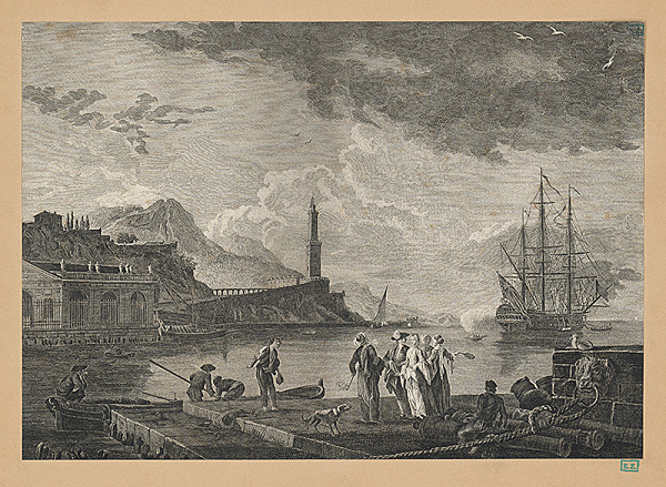 Monogramista J. V., Joseph Claude – Scéna v prístave 