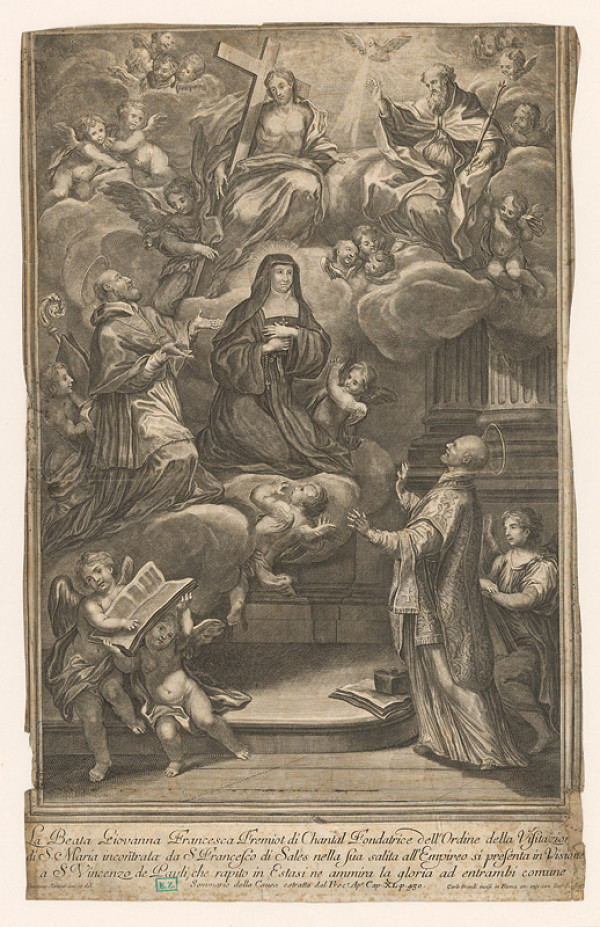 Carlo Grandi, Gaetano Sortino – Adorácia Františkovi Salezskému blahoslavenou Giovannou Francescou, zakladateľkou rádu Navštívenia Panny Márie 