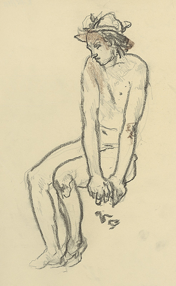 Jaroslav Vodrážka – Sediaci mládenec v klobúku 