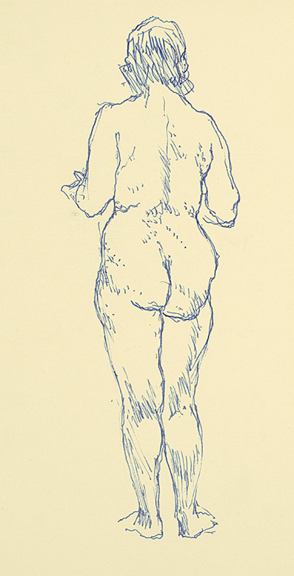 Jaroslav Vodrážka – Štúdia aktu ženy zo zadu 