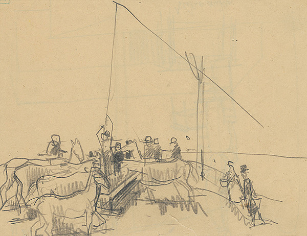 Vilmos Aba-Novák – Skica k napájaniu kráv I. 