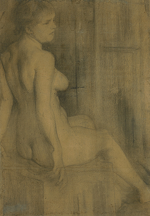 Stredoeurópsky maliar z 1. polovice 20. storočia – Štúdia sediaceho aktu 