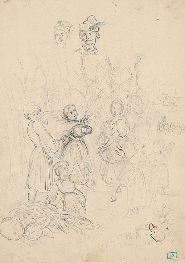 Vojtech Klimkovič – Štúdie figúr s motívom žatvy 