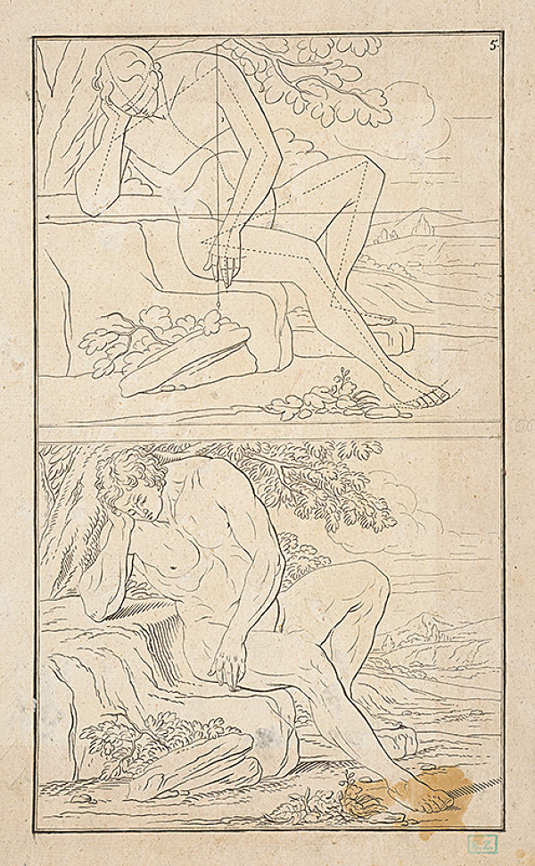 Stredoeurópsky autor z 19. storočia – Heroický mužský akt pod stromom 