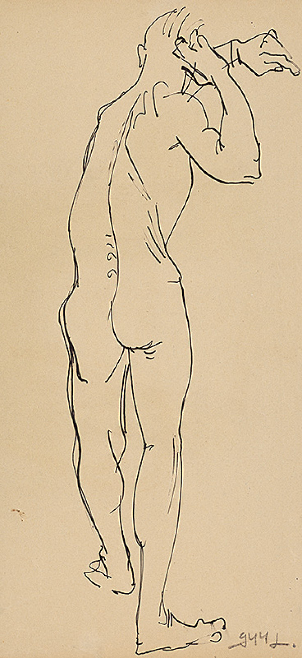 Lajos Luzsicza – Pohybová štúdia stojaceho mužského aktu 