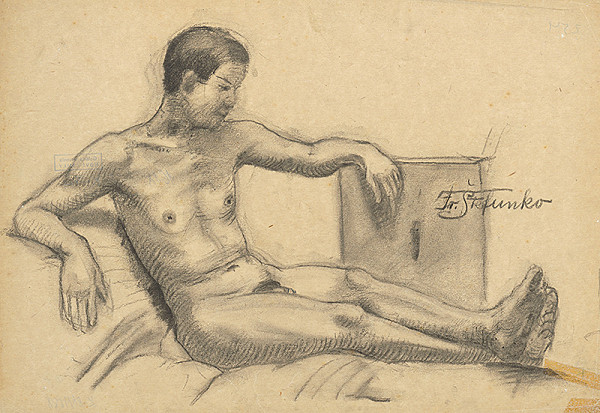 Fraňo Štefunko – Sediaci mužský akt 