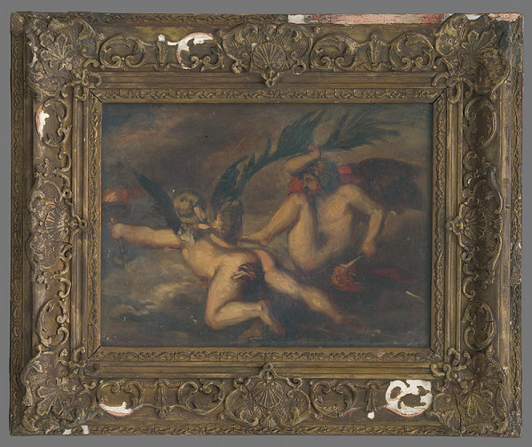 Maďarský maliar – Dvaja amoreti zápasia o palmu víťazstva 