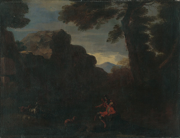 Stredoeurópsky majster – Krajina s figurálnou štafážou 