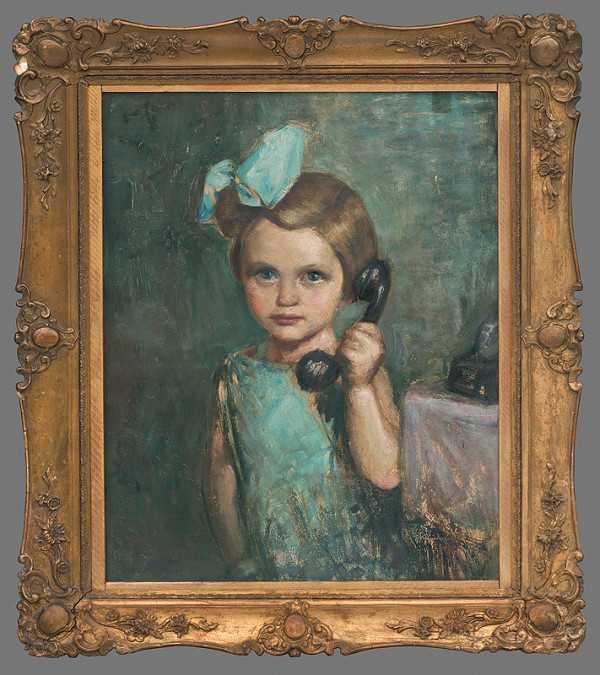 František Reichentál – Portrét dievčatka s telefónom 