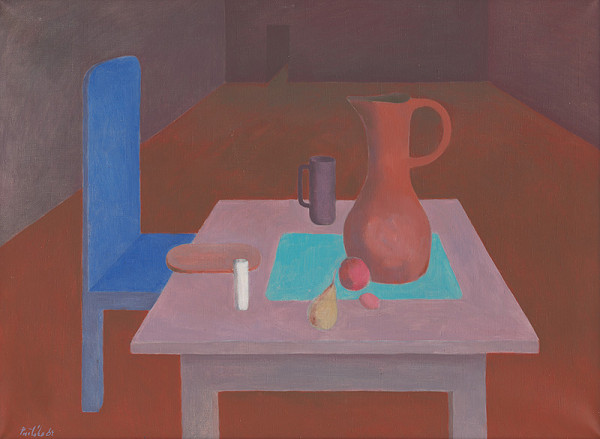 Milan Paštéka – Zátišie s modrou stoličkou 