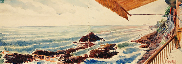 Maďarský maliar z 20. storočia – Krajina pri mori 