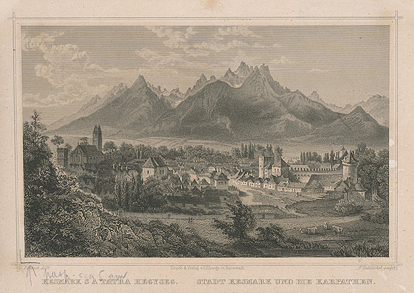 Nemecký rytec z konca 19. storočia – Pohľad na Tatry 